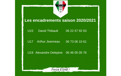 Encadrements saison 2020-2021