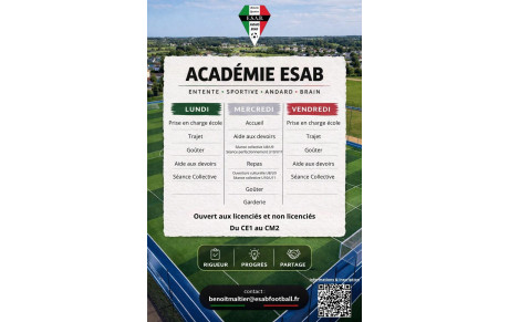 Inscriptions Académie ESAB Football